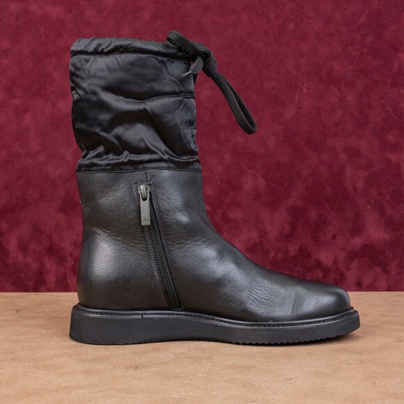 Aquatalia Women Camila Black Leather Narrow Lace-up Mid Calf Boots sz 6.5 - Picture 8 of 8